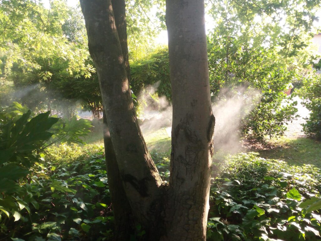 ugelli nebulizzatori al lavori tra le piante
