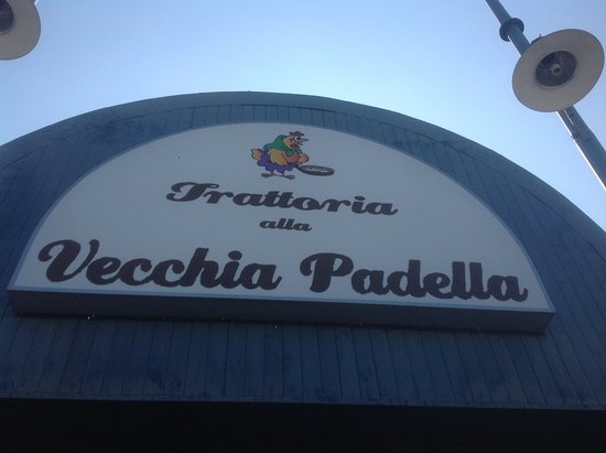 insegna della trattoria "Alla vecchia padella" di Fiume Veneto